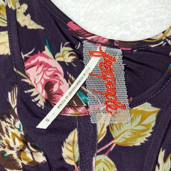 Free People Floral Skater Dress Sz S Mini Birds Whimsigoth Fairy Bohemian VTG - Picture 9 of 16